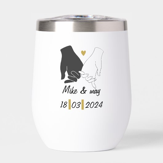 Monogramme romantique or et noir (Avant)