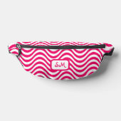 Monogramme rose blanc ondulé rayures psychédélique (Poser)