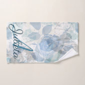 Monogramme Rose bleu (Serviette à main)