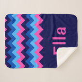 Monogramme rose bleu Chevron Petite couverture She (Devant (Horizontal))