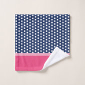 Monogramme rose Bleu Pointe Pointe (Gant de toilette)