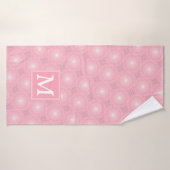 Monogramme rose cercles motif (Serviette de bain)