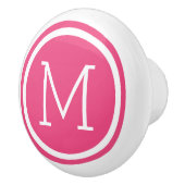 Monogramme rose chaud - Bouton de tiroir personnal (Droite)
