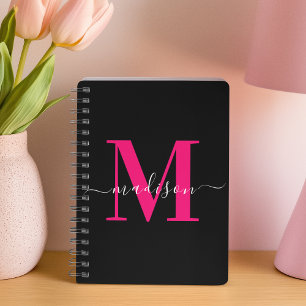 Monogramme rose chaud noir et gras Typographie ini