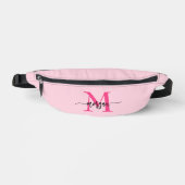 Monogramme rose chaud Nom de la fille Script (Recto)