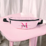 Monogramme rose chaud Nom de la fille Script<br><div class="desc">Ajoutez une pop de couleur à votre tenue avec notre Hot Pink Monogram Name Girl's Script Fanny Pack ! Doté d'un design rose vif, ce pack de mamie est personnalisé avec votre nom dans une police de script élégante pour une touche personnalisée. Parfait pour transporter des produits de première nécessité...</div>
