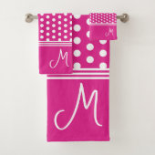 Monogramme rose Chaud Pot Pot (En situation)