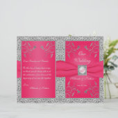 Monogramme Rose chaud, programme de mariage floral (Debout devant)