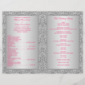 Monogramme Rose chaud, programme de mariage floral (Dos)