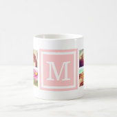Monogramme rose clair Instagram Photo Collage Mug (Centre)