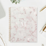 Monogramme rose en marbre doré<br><div class="desc">Carnet de planificateur personnalisé avec dorure rose moderne et marbre rose et monogramme personnalisé.</div>