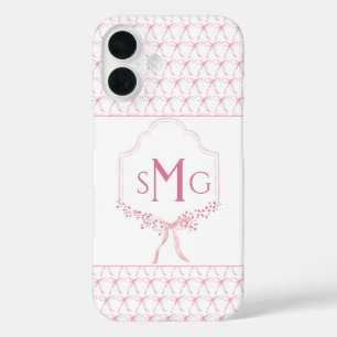 Monogramme rose et coque iphone de vaches aquarell