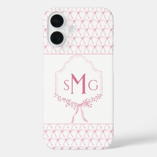 Monogramme rose et coque iphone de vaches aquarell (Verso)