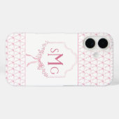 Monogramme rose et coque iphone de vaches aquarell (Verso (horizontal))
