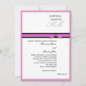 Monogramme rose et noir Invitation classique (Devant)