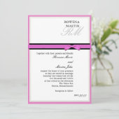 Monogramme rose et noir Invitation classique (Debout devant)