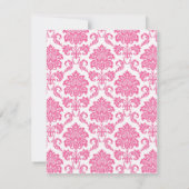 Monogramme rose et orange damassé Faire-part de ma (Dos)