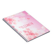 Monogramme rose Floral Feminine Journal Carnet (Côté Droit)