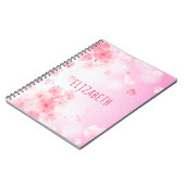 Monogramme rose Floral Feminine Journal Carnet (Côté gauche)