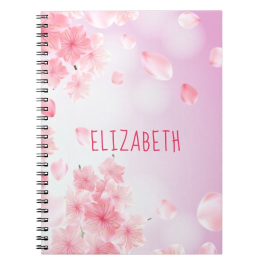 Monogramme rose Floral Feminine Journal Carnet (Devant)