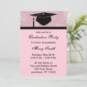 Monogramme rose Floral Graduation Party Invitation (Debout devant)