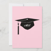 Monogramme rose Floral Graduation Party Invitation (Dos)