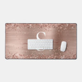 Monogramme Rose Gold Faux-Parties scintillant Girl (Clavier et souris)