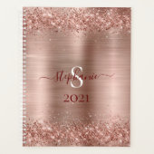 Monogramme Rose Gold Faux-Parties scintillant Girl (Devant)