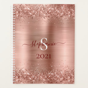 Monogramme Rose Gold Faux-Parties scintillant Girl