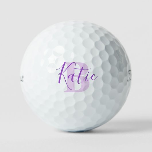 monogramme rose golf nom initial violet balles de (Recto)