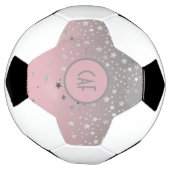 Monogramme Rose Gris Étoiles Ombré Tendance Chic (Tourné)