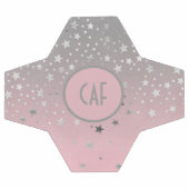 Monogramme Rose Gris Étoiles Ombré Tendance Chic (Plat)