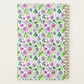 Monogramme Rose Gris Vert Bohème Floral Aquarelle (Dos)