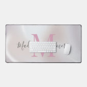 Monogramme rose Iridescente Pearlescent Pot de bur (Clavier et souris)