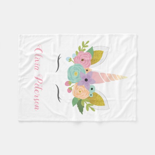 Monogramme rose licorne cadeau fille | Couverture  (Devant (Horizontal))