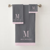 Monogramme rose moderne gris (En situation)