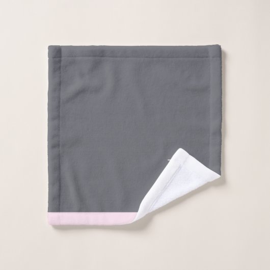 Monogramme rose moderne gris (Gant de toilette)