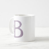 Monogramme rose moderne Initiale & Nom Café Mug (Devant gauche)