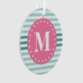 Monogramme rose Motif bleu Aqua (devant)