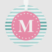 Monogramme rose Motif bleu Aqua (dos)