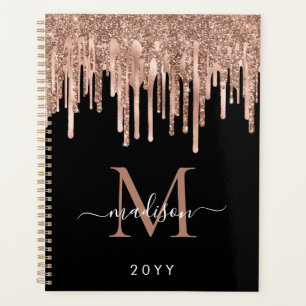 Monogramme Rose noir Parties scintillant en métal 