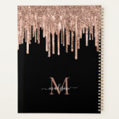 Monogramme Rose noir Parties scintillant en métal  (Dos)