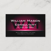 Monogramme rose noir professionnel - Carte de visi (Devant)