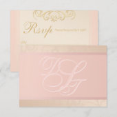 Monogramme rose or et Blush RSVP (Devant / Derrière)