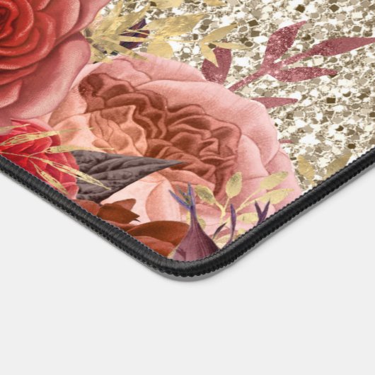 Monogramme Rose or Fleurs Parties scintillant or c (Coin)