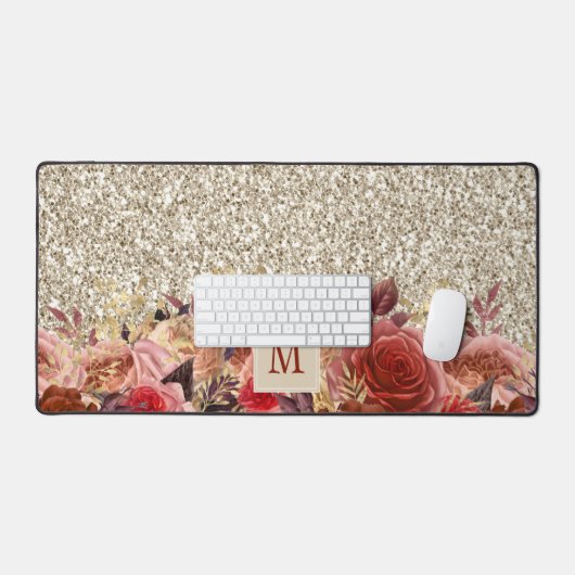 Monogramme Rose or Fleurs Parties scintillant or c (Clavier et souris)