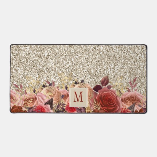 Monogramme Rose or Fleurs Parties scintillant or c (Recto)