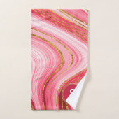 Monogramme rose or Géode Agate Parties scintillant (Serviette à main)