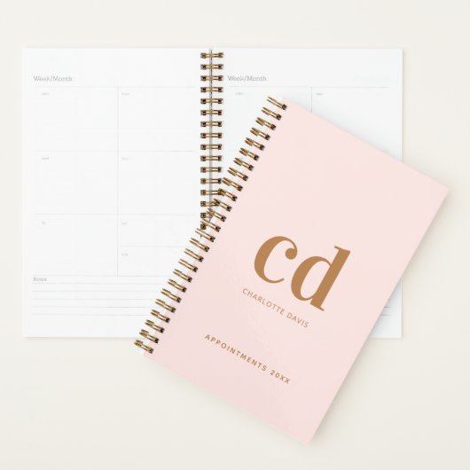 Monogramme rose or initiales élégant