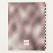 Monogramme rose or métallique élégant glam 2022 (Dos)